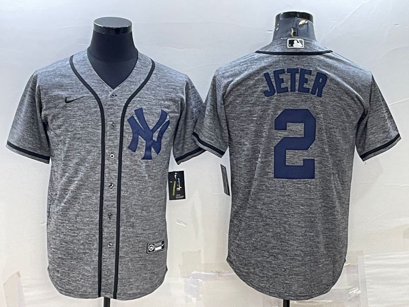 Men New York Yankees #2 No Name Grey hemp ash Nike 2022 MLB Jersey->seattle seahawks->NFL Jersey